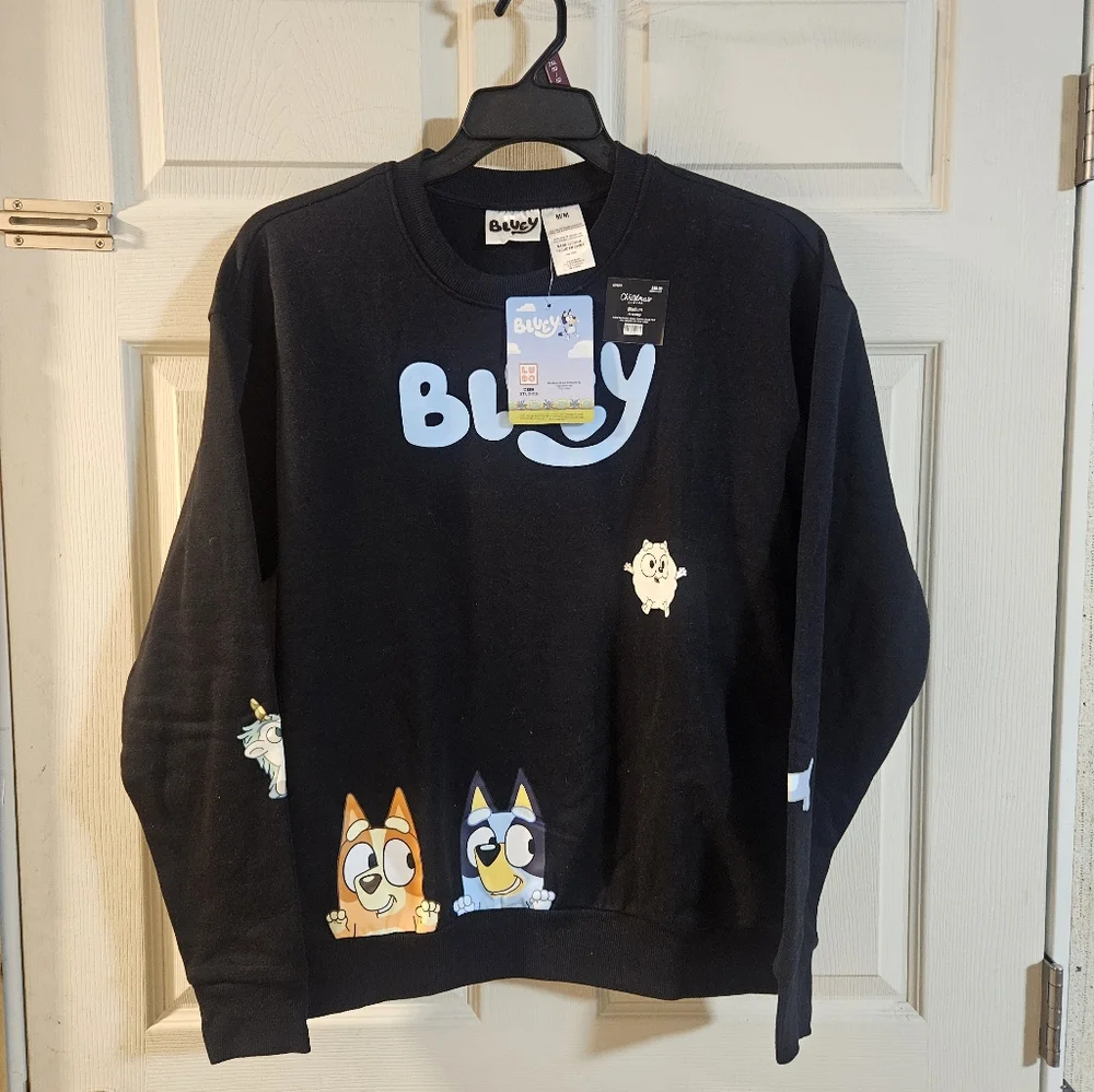 BLUEY LIMITED EDITION CREWNECK SWEATSHIRT: UNISEX: BLACK: NEW WITH TAGS: SIZE M